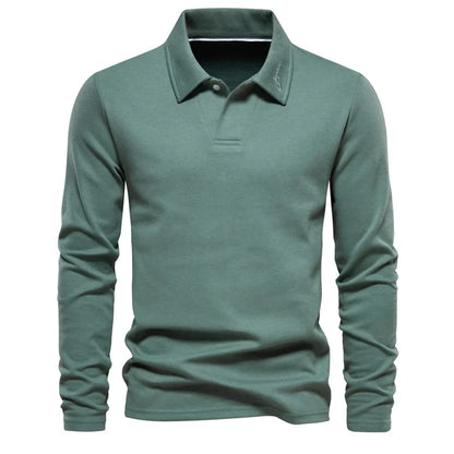 Polo De Manga Larga Con Corte Clásico Y Cierre De Botones Para Hombre | Ideal Para Uso Diario Y Contextos Profesionales