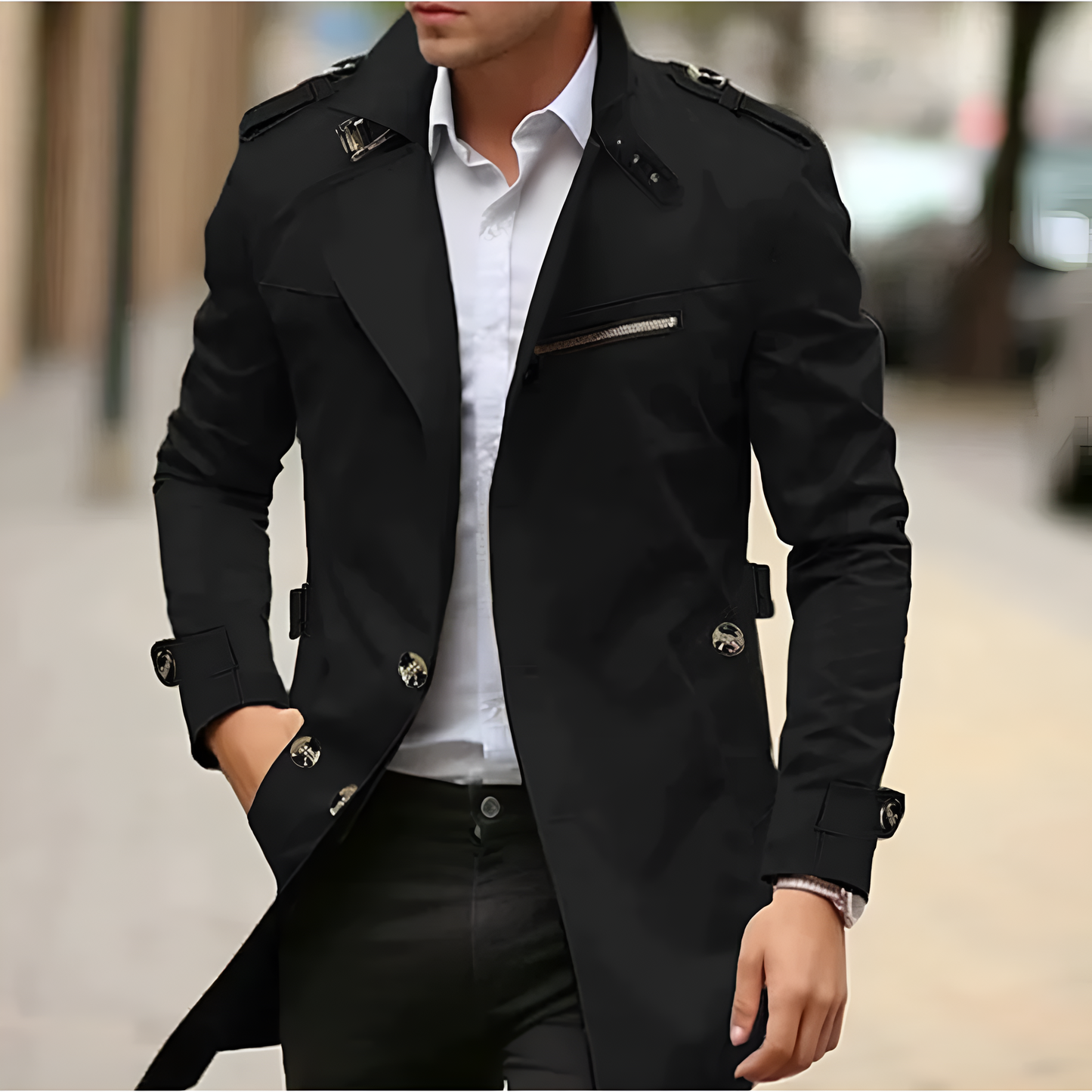Trench Coat con Cinturón Ajustable para Adultos | Ideal para Períodos de Entretiempo