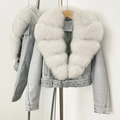 Chaqueta Aviador Corta con Cinturón Ajustable para Mujer | Ideal para Uso Diario en Días Frescos