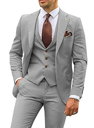 Conjunto De Traje Con Blazer, Pantalón Y Chaleco Para Hombre | Ideal Para Ocasiones Formales