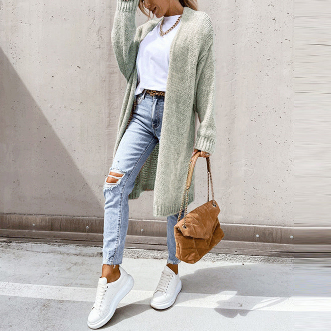 Cárdigan Largo con Corte Recto para Mujer | Ideal para el Invierno
