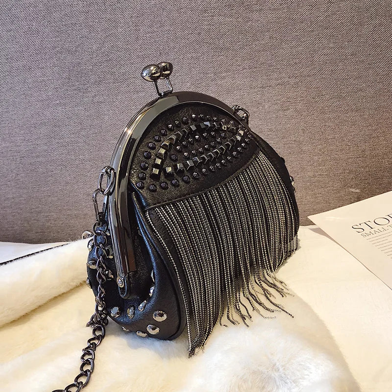 Bolso Bandolera Redondo Con Cadena Para Mujer | Ideal Para Uso Urbano O Eventos