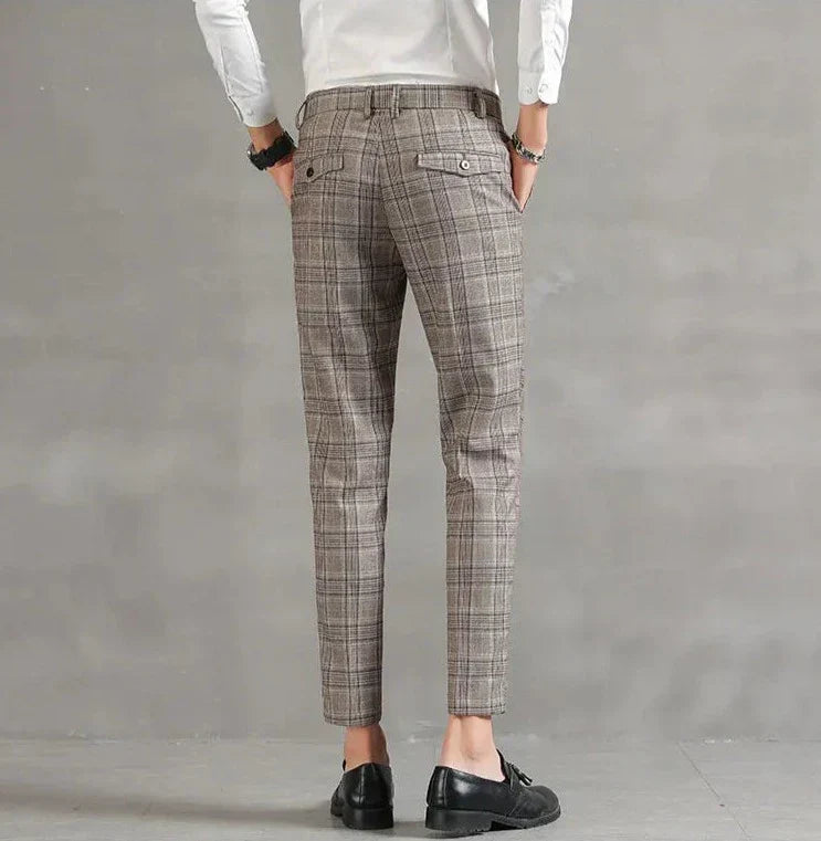 Pantalones Para Hombre Con Corte Slim Y Motivo A Cuadros Para Hombre | Ideal Para Uso Diario