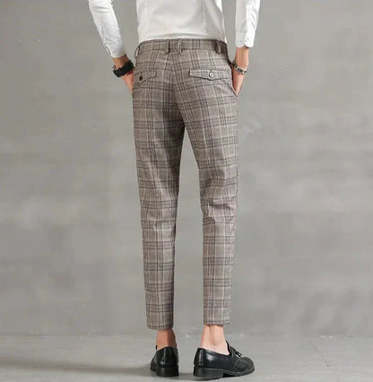Pantalones Para Hombre Con Corte Slim Y Motivo A Cuadros Para Hombre | Ideal Para Uso Diario