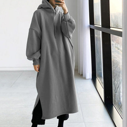 Abrigo Tipo Vestido Largo con Capucha para Mujer | Ideal para Días Fríos