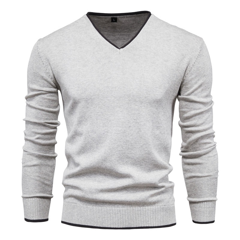 Jersey De Manga Larga Con Cuello En V Para Hombre | Ideal Para Uso Diario Y Profesional