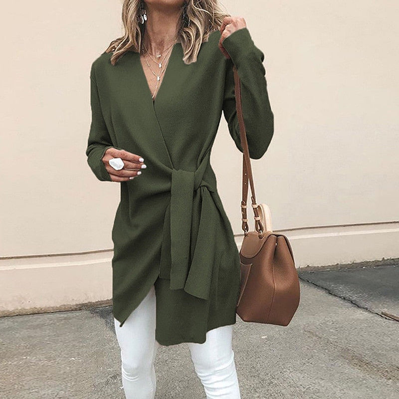 Jersey Con Cuello En V Alto Y Corte Holgado Para Mujer | Ideal Para Uso Diario Y Profesional