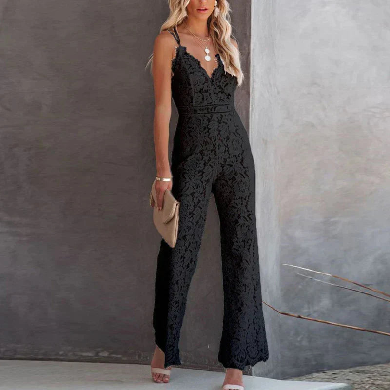 Mono Sin Mangas Con Pantalón Amplio Para Mujer | Ideal Para Reuniones Y Eventos