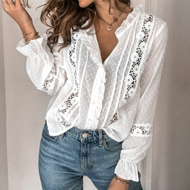 Blusa Con Manga Larga Y Cierre De Botones Para Mujer | Ideal Para Uso Diario Y Profesional