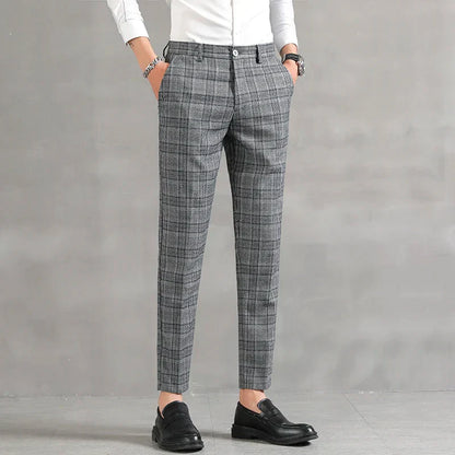 Pantalones Para Hombre Con Corte Slim Y Motivo A Cuadros Para Hombre | Ideal Para Uso Diario