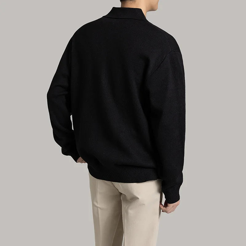 Jersey De Manga Larga Con Media Cremallera Para Hombre | Ideal Para Uso Diario Informal