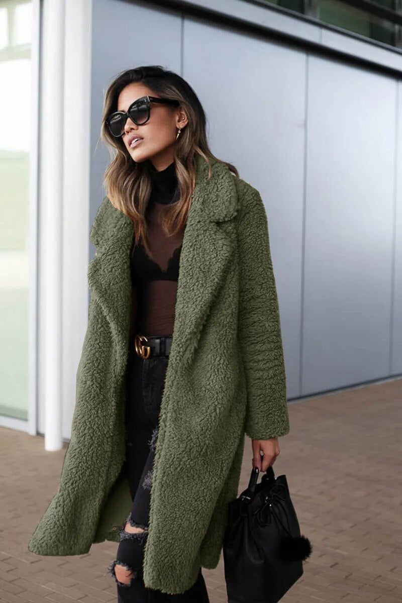 Abrigo Largo Con Diseño Recto Para Mujer | Ideal Para Invierno