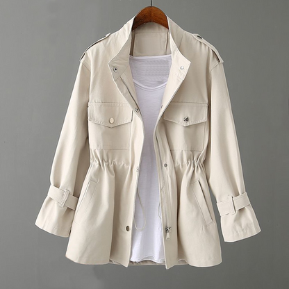 Trench Largo con Doble Botonadura y Cinturón Ajustable para Mujer | Ideal para Otoño y Eventos Formales