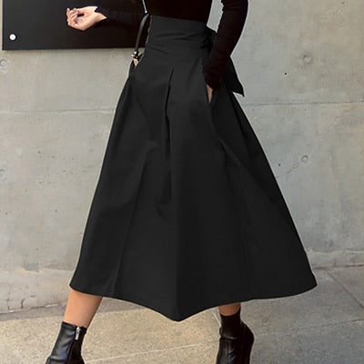 Falda Midi con Cintura Alta y Corte Recto para Mujer | Ideal para Uso Diario u Oficina