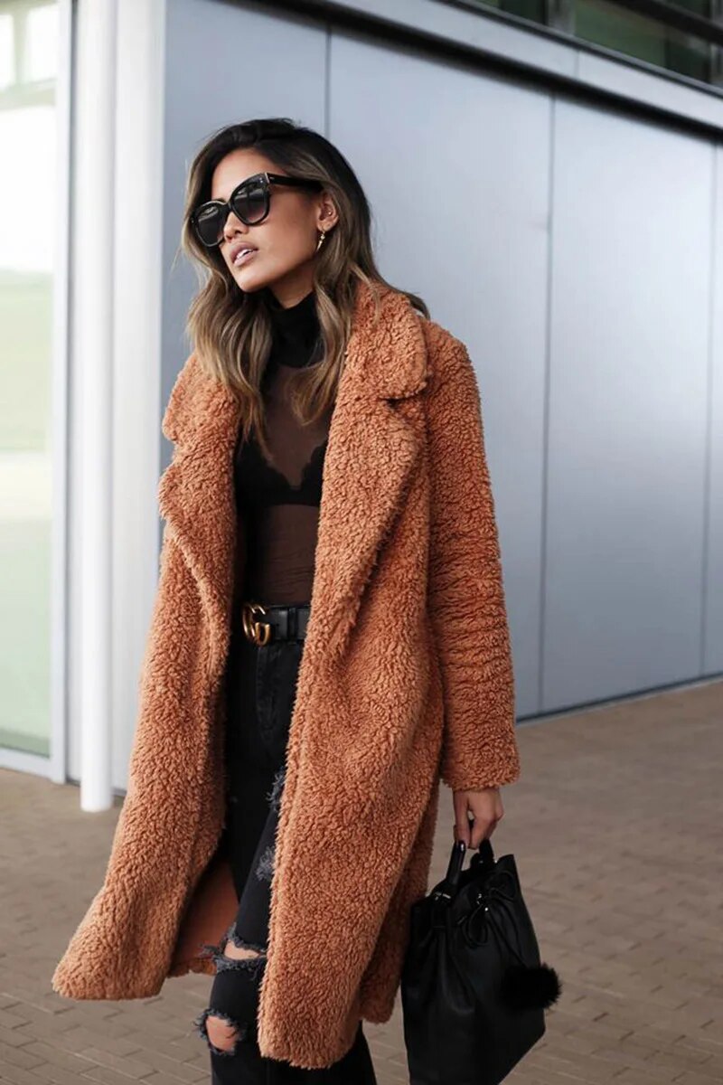 Abrigo Largo Con Diseño Recto Para Mujer | Ideal Para Invierno
