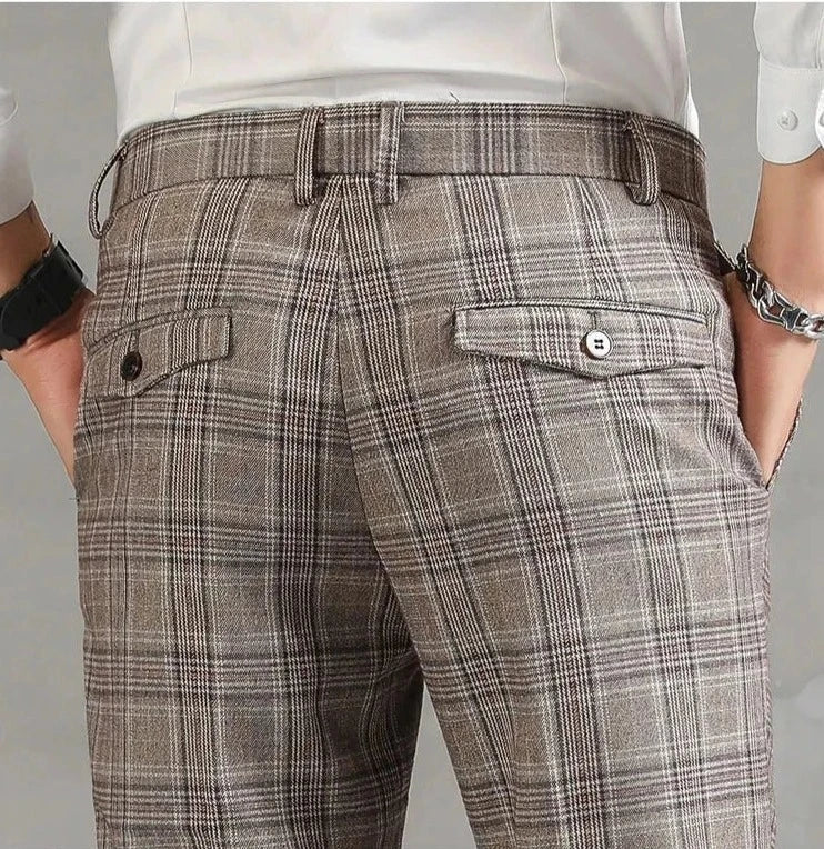 Pantalones Para Hombre Con Corte Slim Y Motivo A Cuadros Para Hombre | Ideal Para Uso Diario