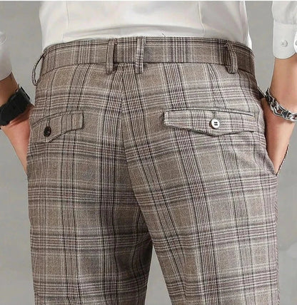Pantalones Para Hombre Con Corte Slim Y Motivo A Cuadros Para Hombre | Ideal Para Uso Diario