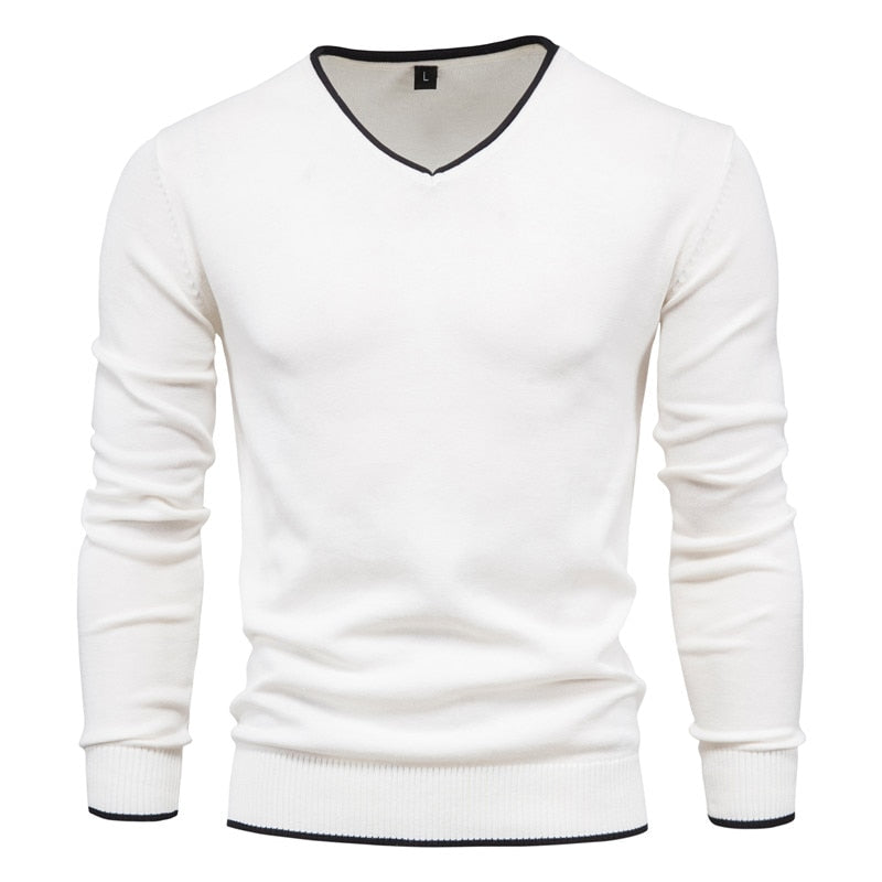 Jersey De Manga Larga Con Cuello En V Para Hombre | Ideal Para Uso Diario Y Profesional