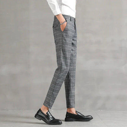 Pantalones Para Hombre Con Corte Slim Y Motivo A Cuadros Para Hombre | Ideal Para Uso Diario