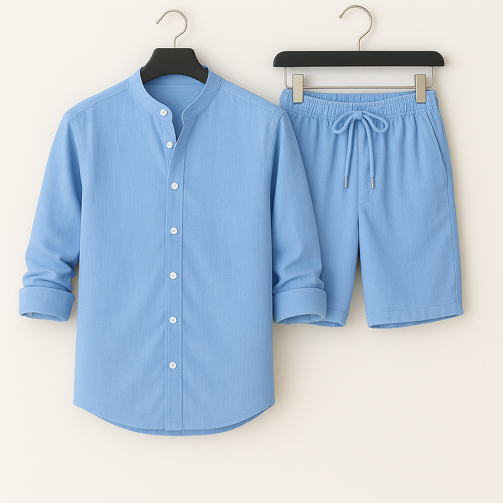 Conjunto De Dos Piezas Para Hombre Con Camisa Y Pantalón | Ideal Para Días Calurosos