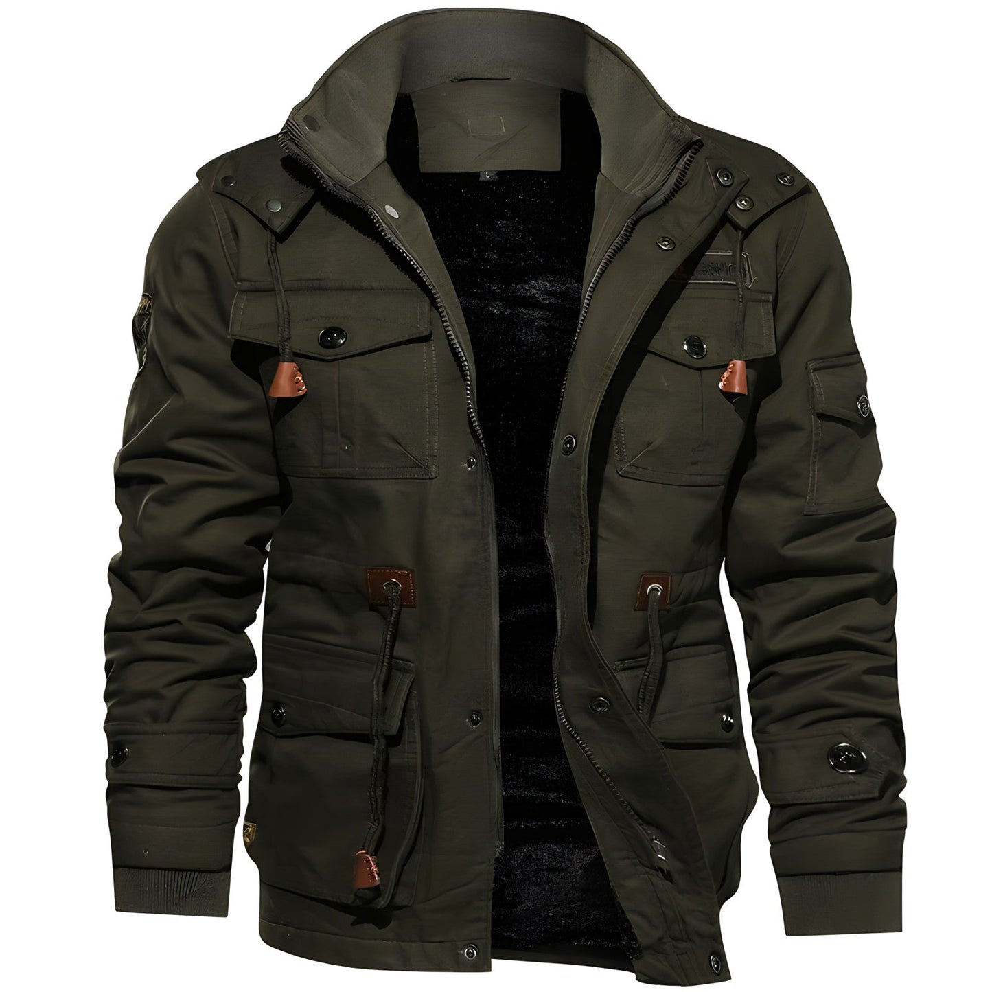 Chaqueta Táctica Con Múltiples Bolsillos Y Mangas Elásticas Para Hombre | Ideal Para Uso Diario Y Actividades Exteriores