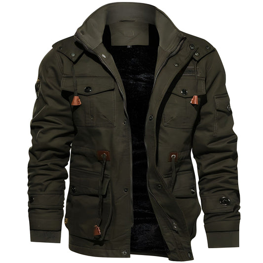 Chaqueta Táctica Con Múltiples Bolsillos Y Mangas Elásticas Para Hombre | Ideal Para Uso Diario Y Actividades Exteriores