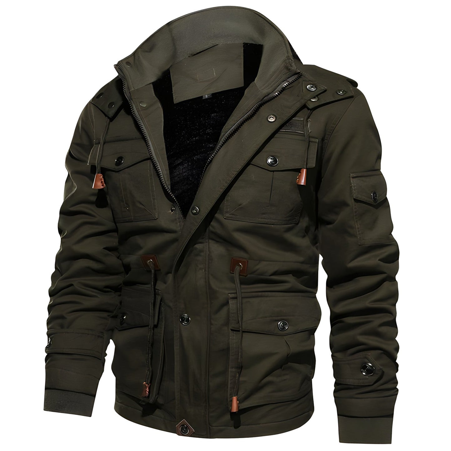 Chaqueta Táctica Con Múltiples Bolsillos Y Mangas Elásticas Para Hombre | Ideal Para Uso Diario Y Actividades Exteriores