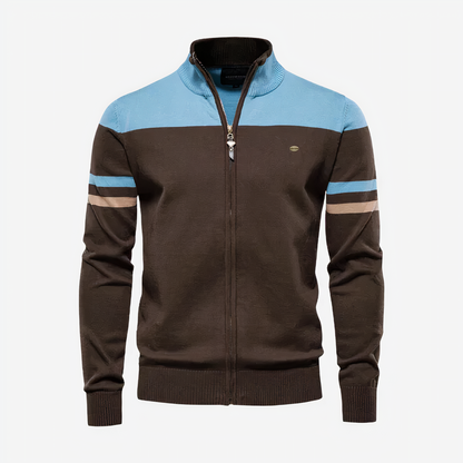 Sudadera con Cremallera Frontal y Rayas en las Mangas para Hombre | Ideal para Uso Diario