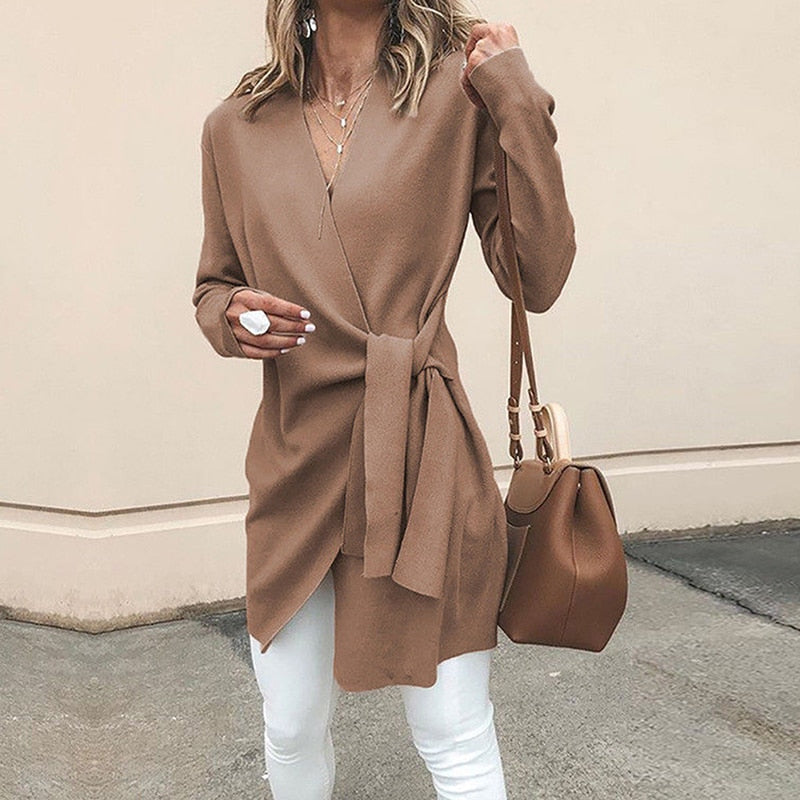 Jersey Con Cuello En V Alto Y Corte Holgado Para Mujer | Ideal Para Uso Diario Y Profesional