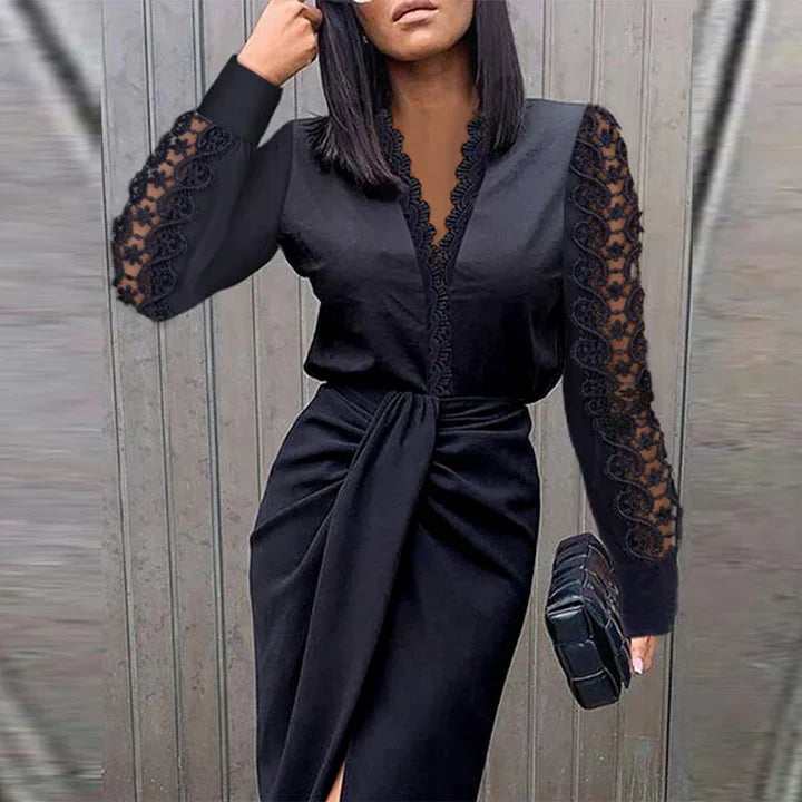 Vestido Largo con Detalles Ajuarados para Mujer | Ideal para Uso Diario y Eventos