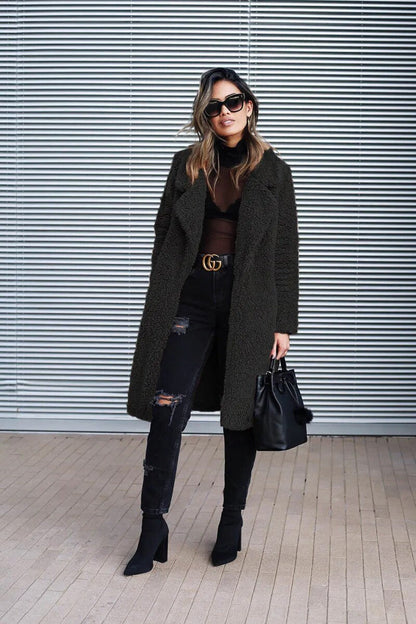 Abrigo Largo Con Diseño Recto Para Mujer | Ideal Para Invierno