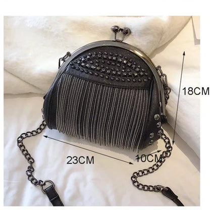 Bolso Bandolera Redondo Con Cadena Para Mujer | Ideal Para Uso Urbano O Eventos