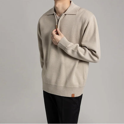 Jersey De Manga Larga Con Media Cremallera Para Hombre | Ideal Para Uso Diario Informal