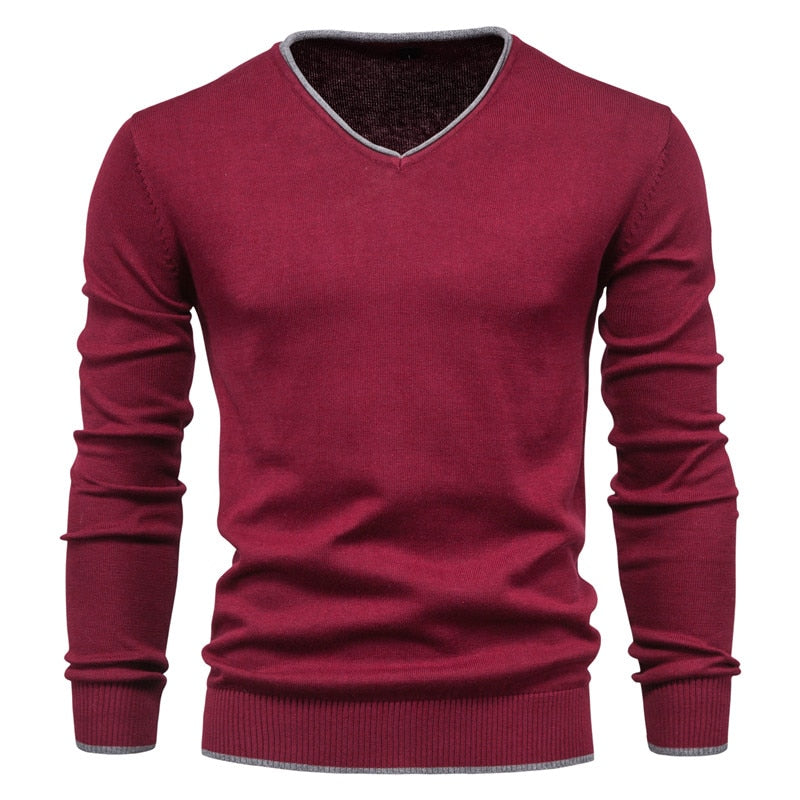 Jersey De Manga Larga Con Cuello En V Para Hombre | Ideal Para Uso Diario Y Profesional