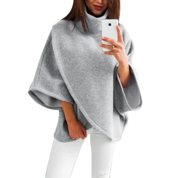 Poncho de Punto con Cuello Alto para Mujer | Ideal para Uso Diario en Días Frescos