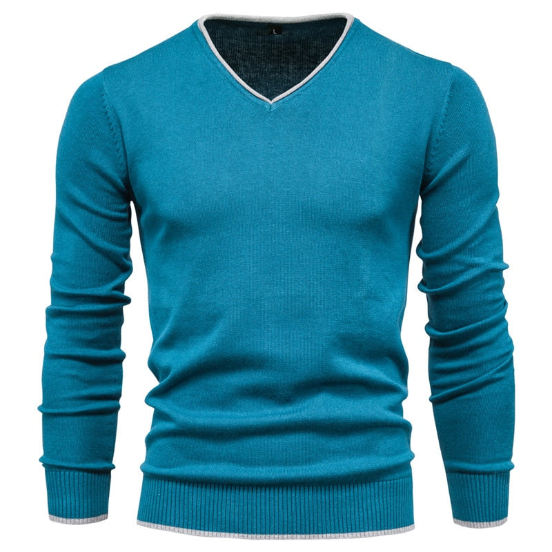 Jersey De Manga Larga Con Cuello En V Para Hombre | Ideal Para Uso Diario Y Profesional