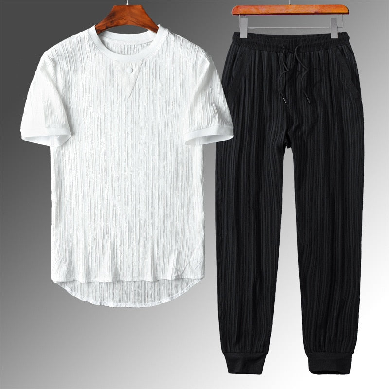Conjunto Dos Piezas Para Hombre Con Camisa De Manga Corta Y Pantalón | Ideal Para Verano