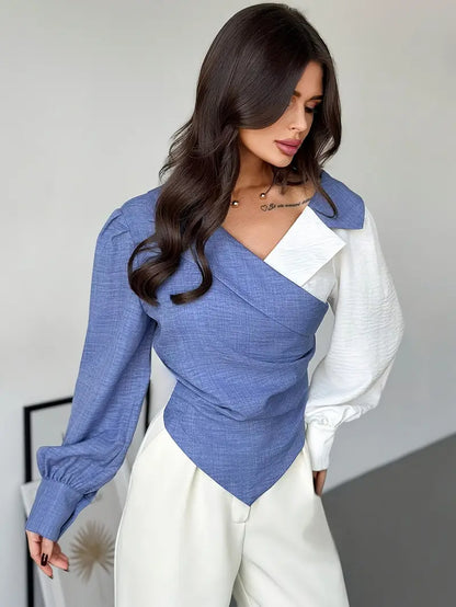 Blusa Asimétrica Con Detalle Hombro Descubierto Para Mujer | Ideal Para Uso Diario En Interior Y Exterior