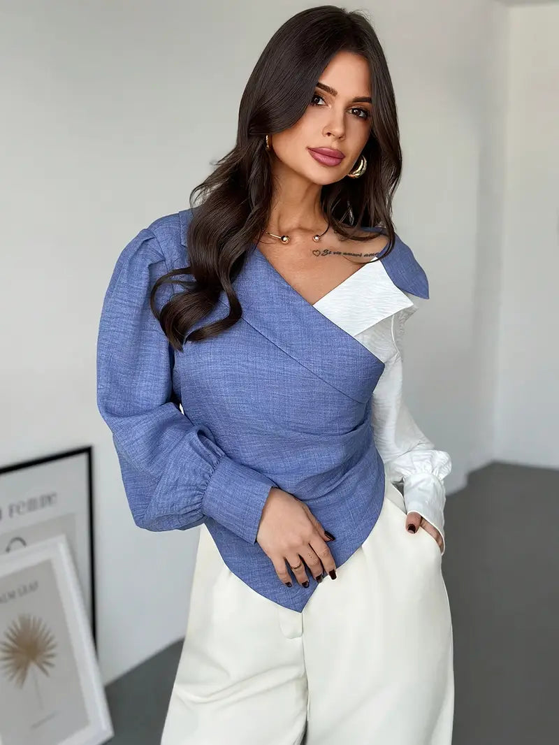 Blusa Asimétrica Con Detalle Hombro Descubierto Para Mujer | Ideal Para Uso Diario En Interior Y Exterior