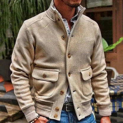 Veste Avec Boutons Apparents Et Poches Multiples Pour Homme | Idéale Pour Les Journées Décontractées En Saison Fraîche