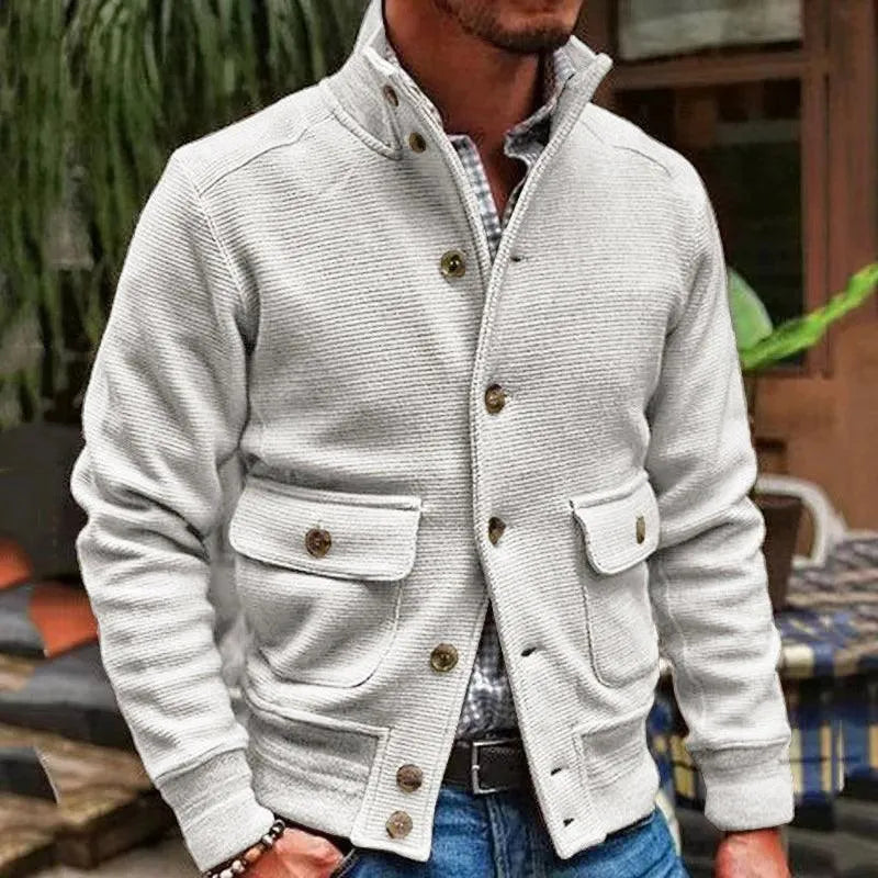 Veste Avec Boutons Apparents Et Poches Multiples Pour Homme | Idéale Pour Les Journées Décontractées En Saison Fraîche