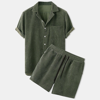 Conjunto Lounge con Camisa de Manga Corta y Short con Cintura Elástica para Adultos | Ideal para Uso en Casa
