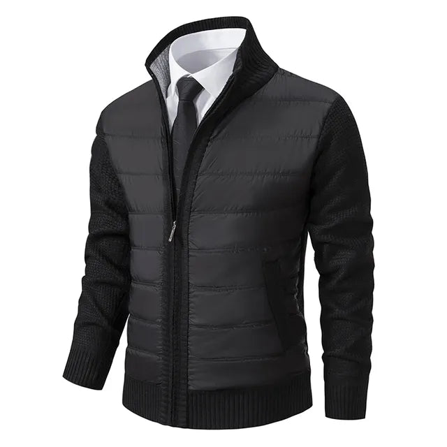 Chaqueta con Cuerpo Acolchado y Mangas de Punto para Hombre | Ideal para Entretiempo