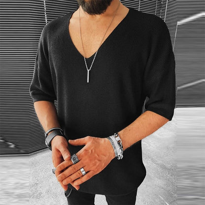 Jersey De Manga 3/4 Con Cuello En V Para Hombre | Ideal Para Uso Diario Y Climas Templados