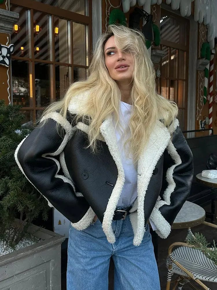 Chaqueta Corta Con Detalle Contrastado Para Mujer | Ideal Para Uso Diario