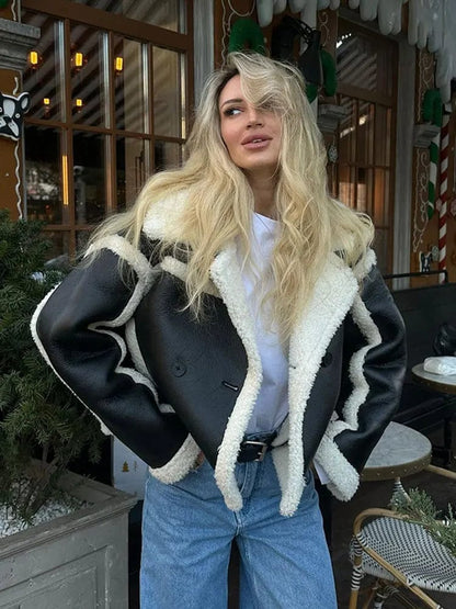 Chaqueta Corta Con Detalle Contrastado Para Mujer | Ideal Para Uso Diario