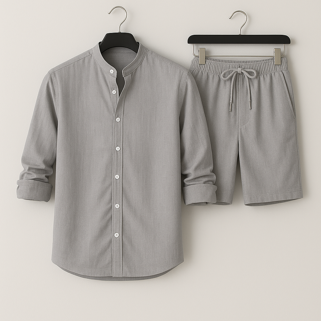 Conjunto De Dos Piezas Para Hombre Con Camisa Y Pantalón | Ideal Para Días Calurosos