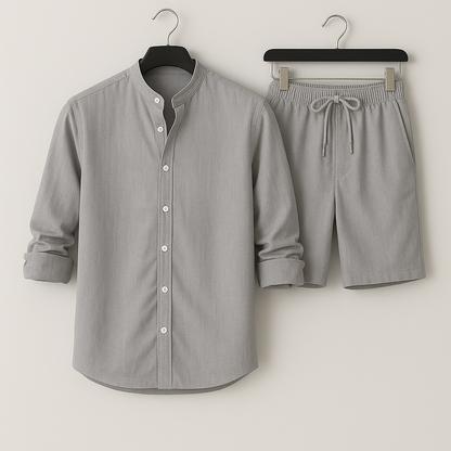 Conjunto De Dos Piezas Para Hombre Con Camisa Y Pantalón | Ideal Para Días Calurosos