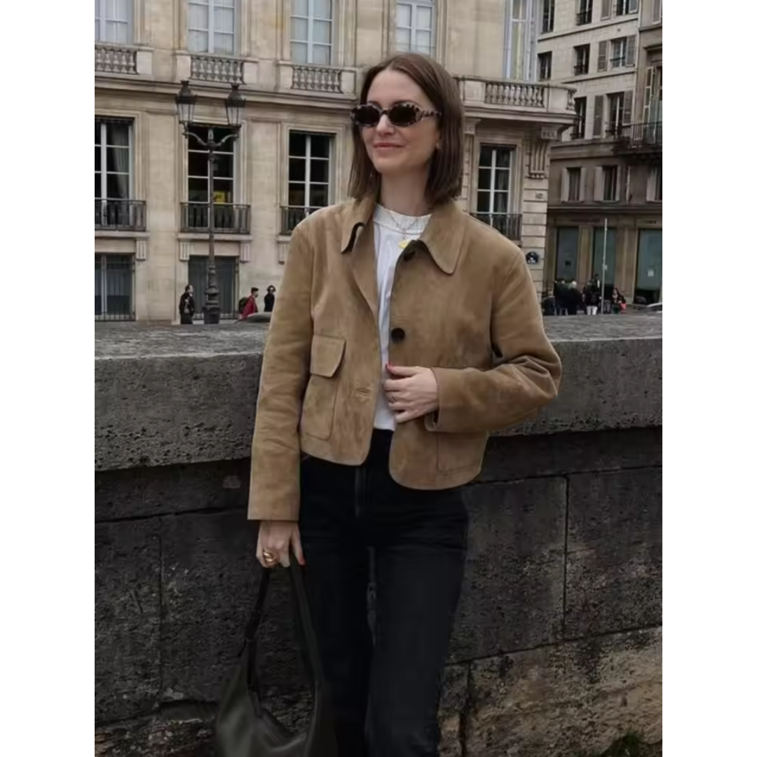 Chaqueta Corta Con Cierre Abotonado Para Mujer | Ideal Para Entretiempo Y Uso Diario