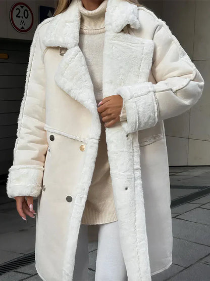 Abrigo Largo con Cuello Alto y Cierre de Botones para Mujer | Ideal para Temporada Fría